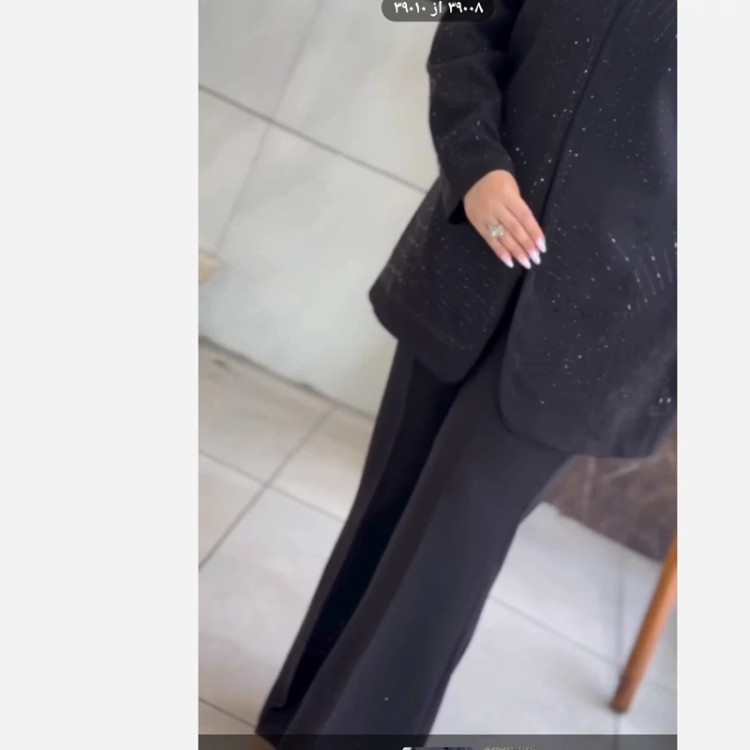کت و شلوار آذین نگین مشکی جنس مازراتی سایزبندی 38تا 54