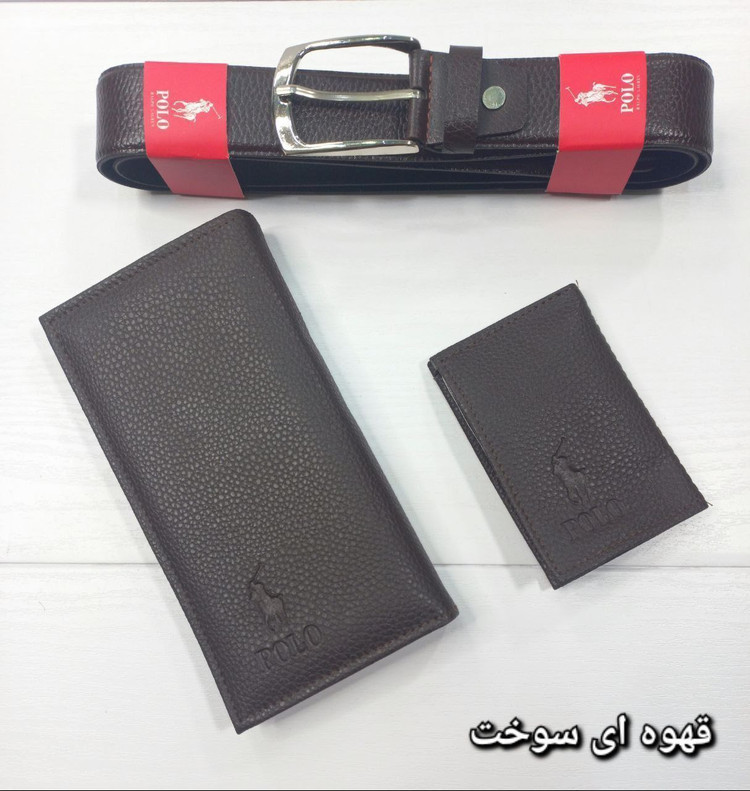 ست هدیه روز پدر جنس چرم کیف و جاکارتی و کمربند