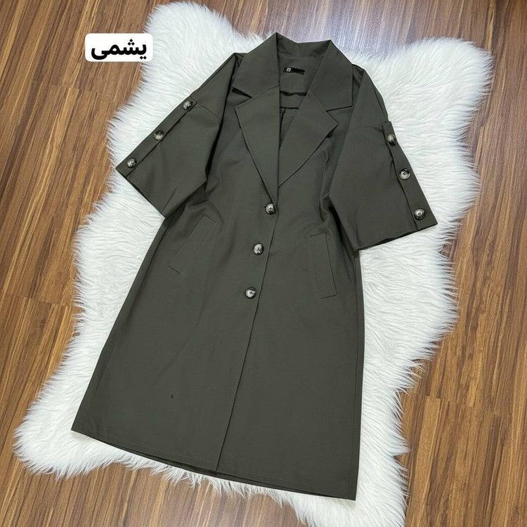 مانتو بارونی رخسار جنس کتان زارا فری سایز 38تا50