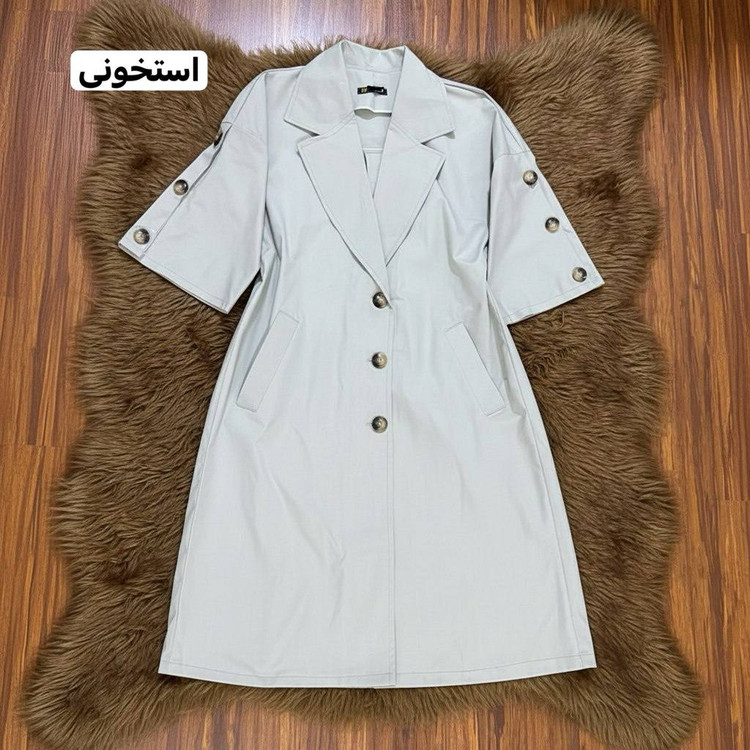 مانتو بارونی رخسار جنس کتان زارا فری سایز 38تا50
