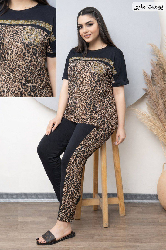 ست تونیک و شلوار افسانه جنس فلامنت کش فری سایز 36تا 52