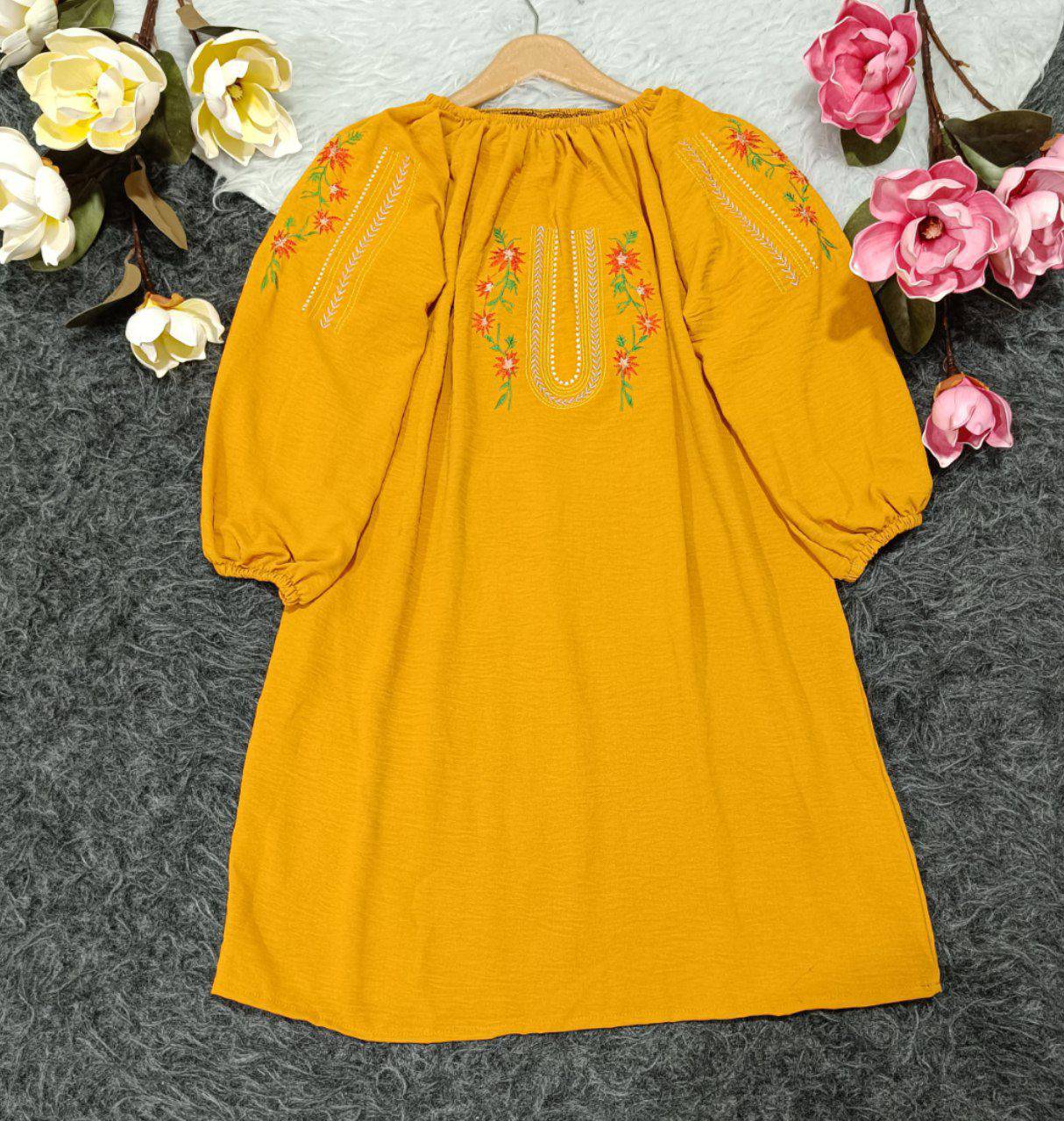 شومیز تارا جنس نخی ابروبادی و گلدوزی شده فری سایز از 38تا48