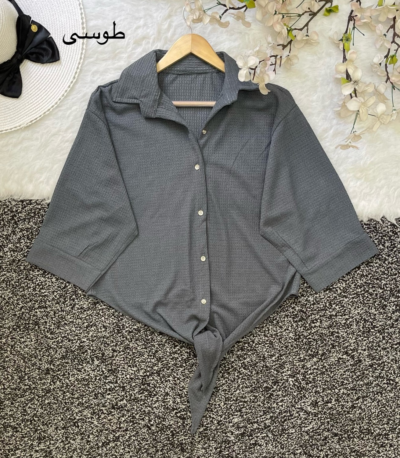شومیز گره ای جنس ژاکارد فری سایز 38تا 46