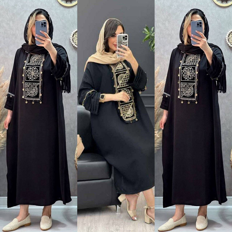 پیراهن دلارام جنس ابروبادی فری سایز۳۸ تا ۴۶