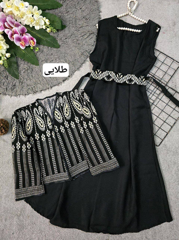 ست کت و سارافون ققنوس جنس تافته و پرشین فری سایز 36تا 46