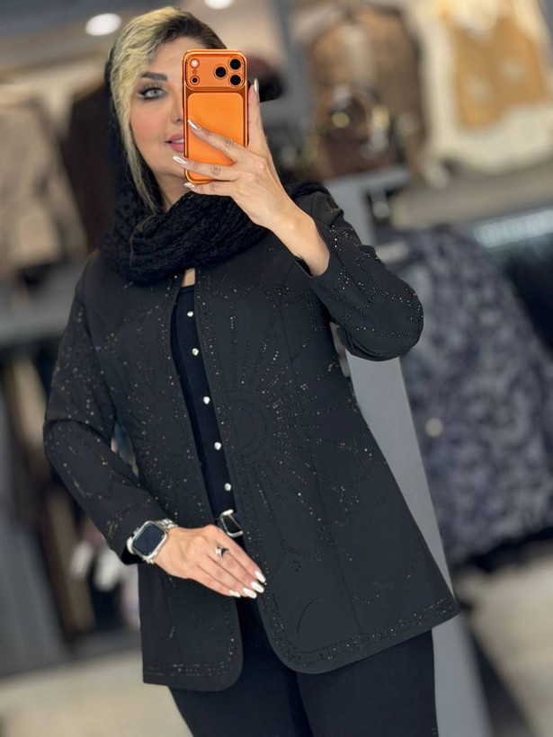 کت مجلسی نگین ستاره جنس مازراتی سایزبندی 42 تا 50