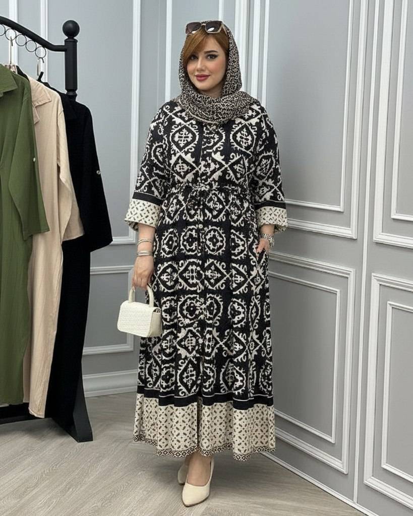 ساحلی آبنبات جنس نخی ژاکارد فری سایز 38 تا 48