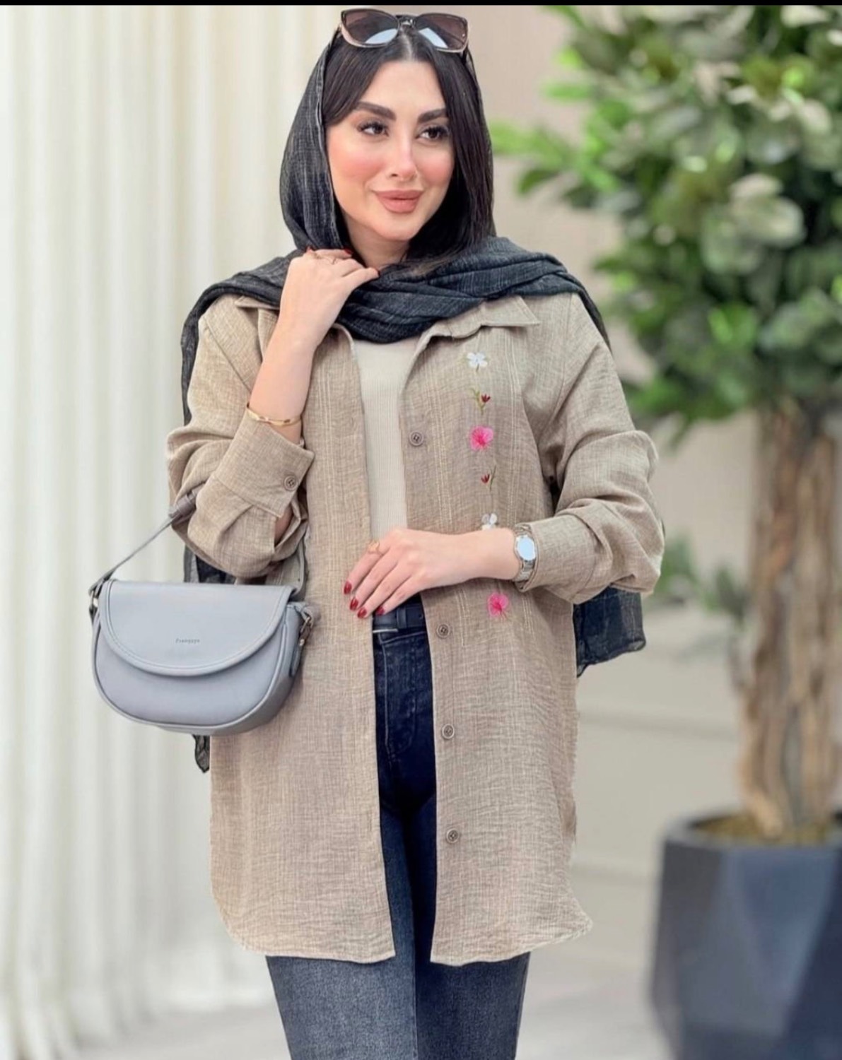شومیز شبدر جنس شانتون فری سایز 38 تا 48