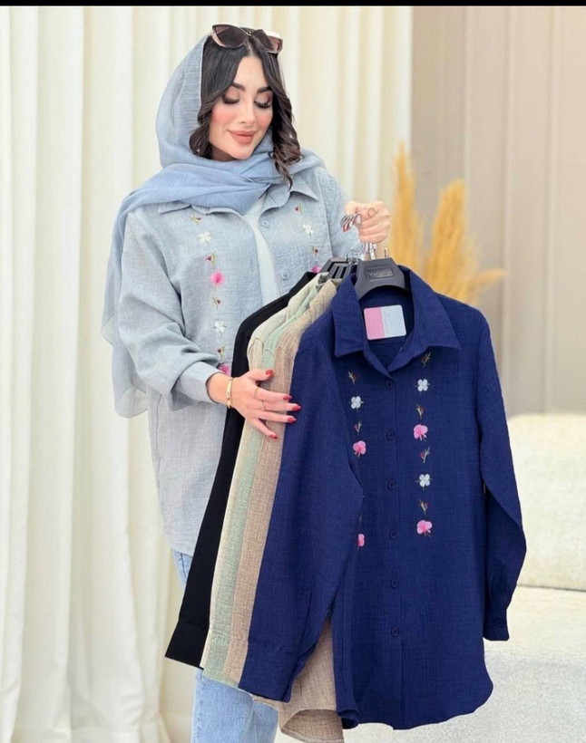 شومیز شبدر جنس شانتون فری سایز 38 تا 48