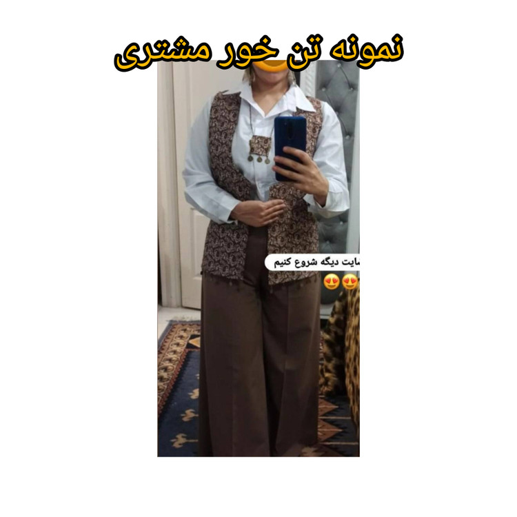 ست سه تکه تاج جنس تافته داکرون کتان سایزبندی 38تا 48