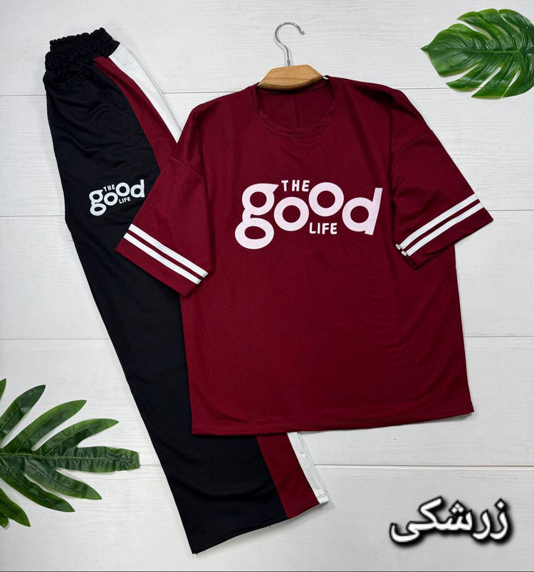 ست تیشرت و شلوار boog جنس پنبه گلکسی فری سایز 38 تا 46