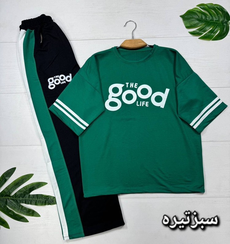 ست تیشرت و شلوار boog جنس پنبه گلکسی فری سایز 38 تا 46
