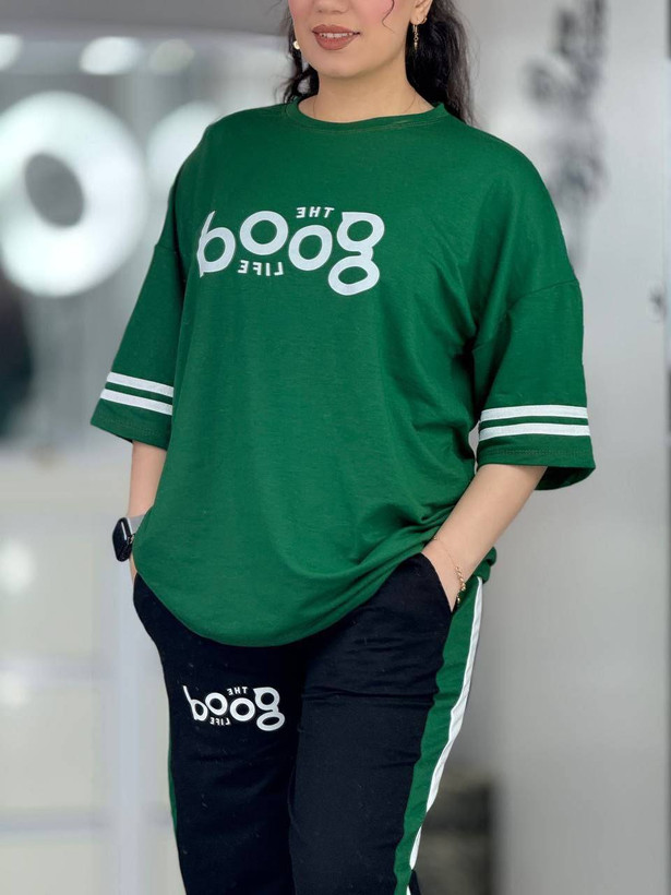 ست تیشرت و شلوار boog جنس پنبه گلکسی فری سایز 38 تا 46