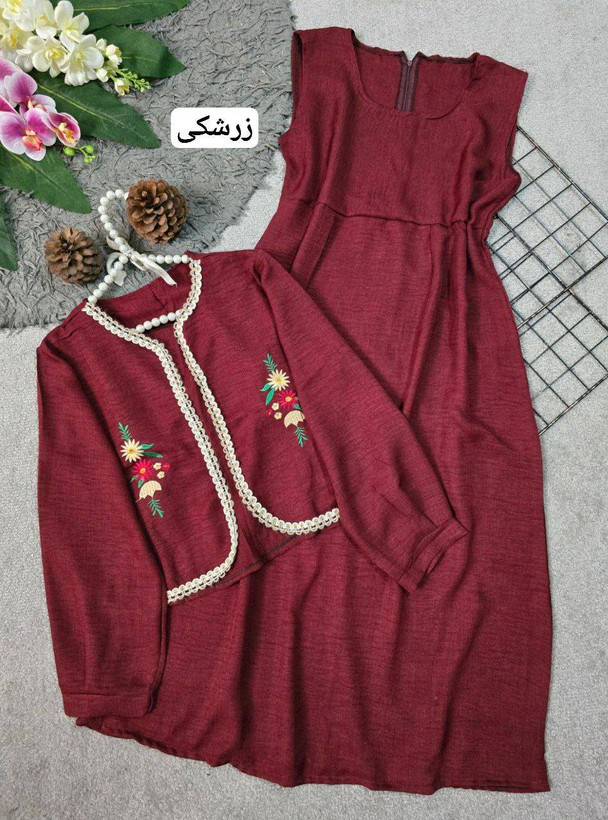 ست کت و سارافون همتا جنس شانتون فری سایز38 تا 46