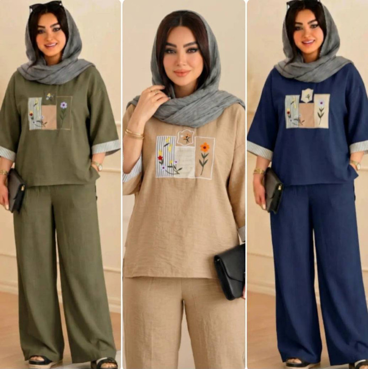 تونیک و شلوار میشکا جنس شانتون فری سایز ۳۸ تا ۴۶