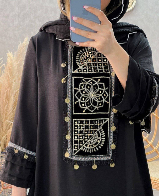مانتو مدل دلارا کتیبه جنس ابروبادی فری سایز 38 تا 46