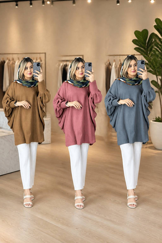پانچ گیسو جنس کرپ حریر میله ای فری سایز 38 تا 50