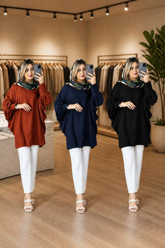پانچ گیسو جنس کرپ حریر میله ای فری سایز 38 تا 50