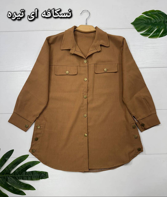 مانتو بغل دکمه جنس کتان کش سایزبندی 38تا 48