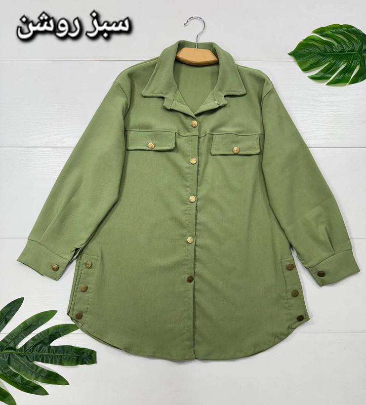 مانتو بغل دکمه جنس کتان کش سایزبندی 38تا 48