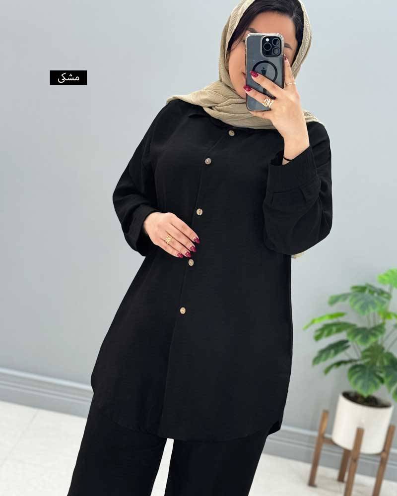 ست مهدخت قواره دار جنس لوک زیپی فری سایز 40 تا 52
