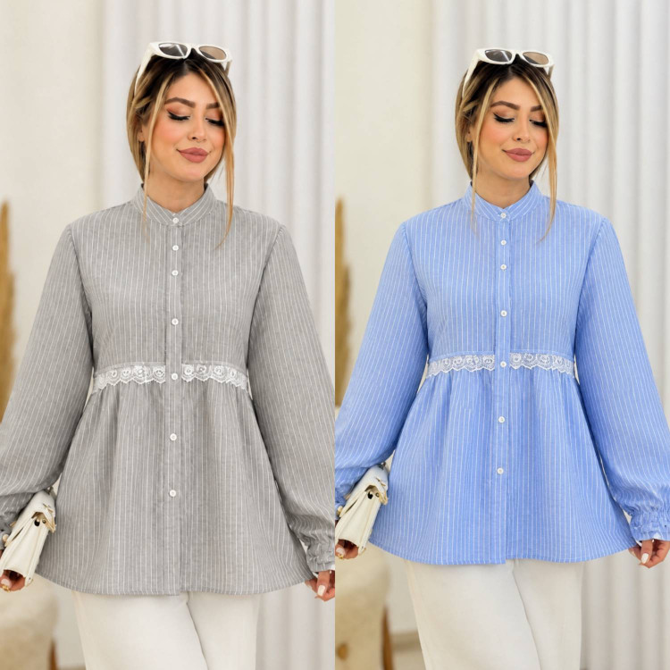 شومیز آزاده جنس نخی تایوانی فری سایز 38 تا 46