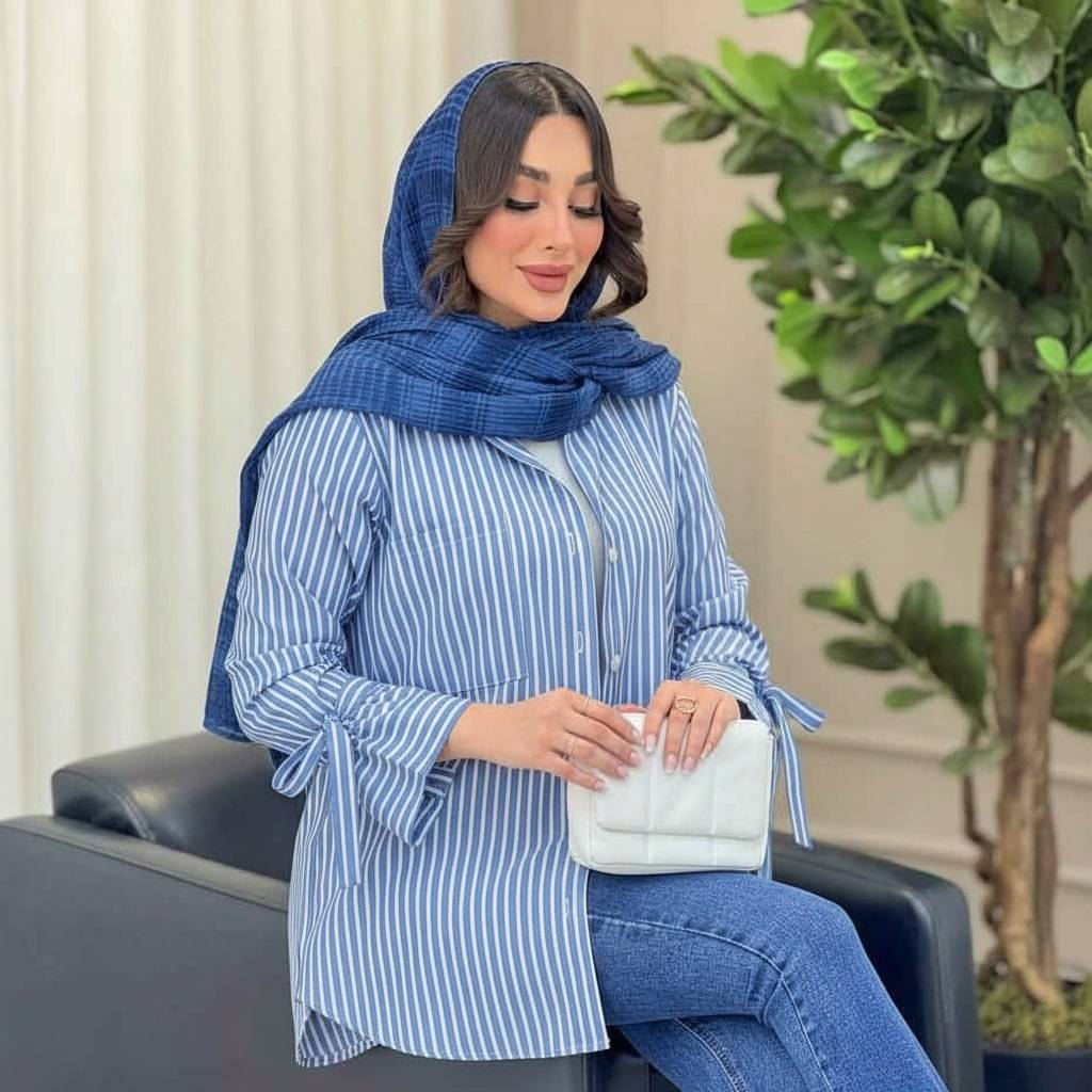 شومیز شیما جنس نخی خنک فری سایز 38 تا46