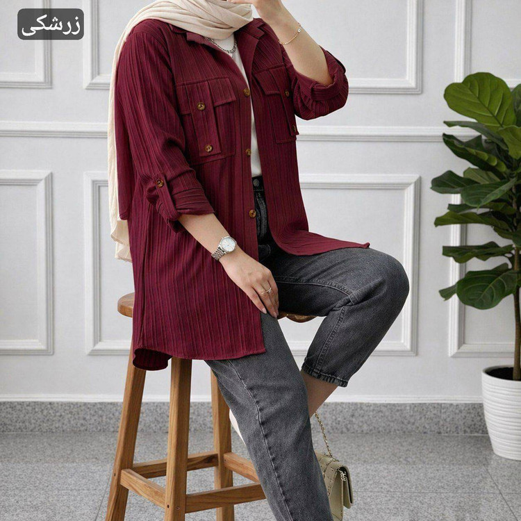 شومیز جیب صلیبی جنس آیوا فری سایز 38 تا 46