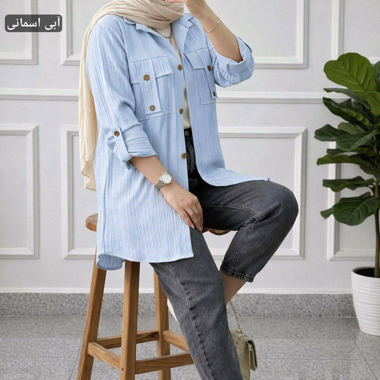 شومیز جیب صلیبی جنس آیوا فری سایز 38 تا 46
