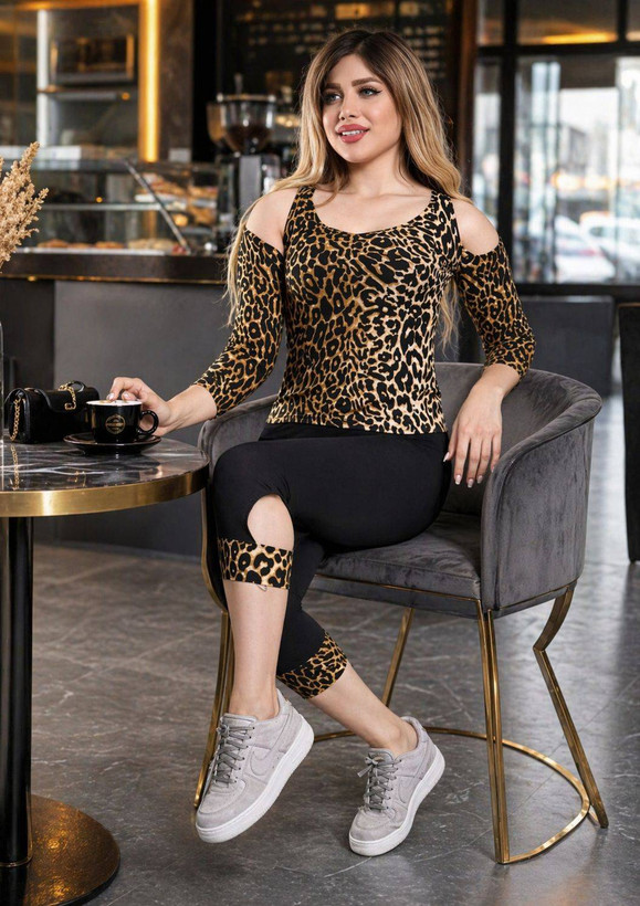 ست تونیک و شلوارک فشن جنس فلامنت ویسکوز فری سایز تا 48
