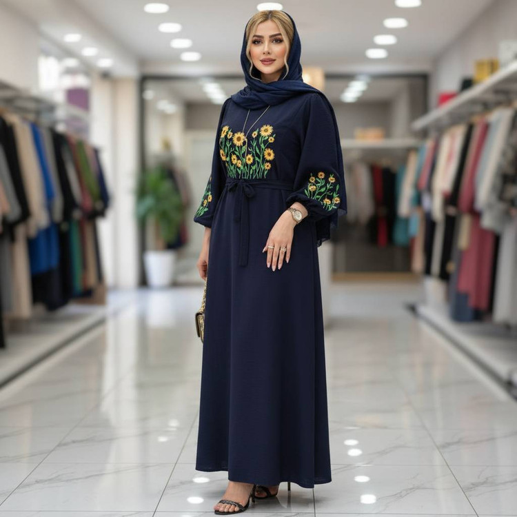 کفتان گلدوزی آروشا جنس بابوس فری سایز 40 تا 50