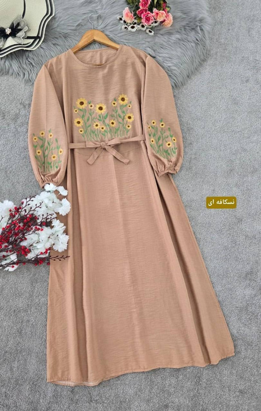 کفتان گلدوزی آروشا جنس بابوس فری سایز 40 تا 50