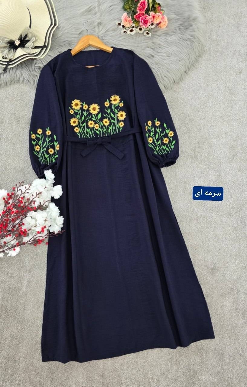 کفتان گلدوزی آروشا جنس بابوس فری سایز 40 تا 50