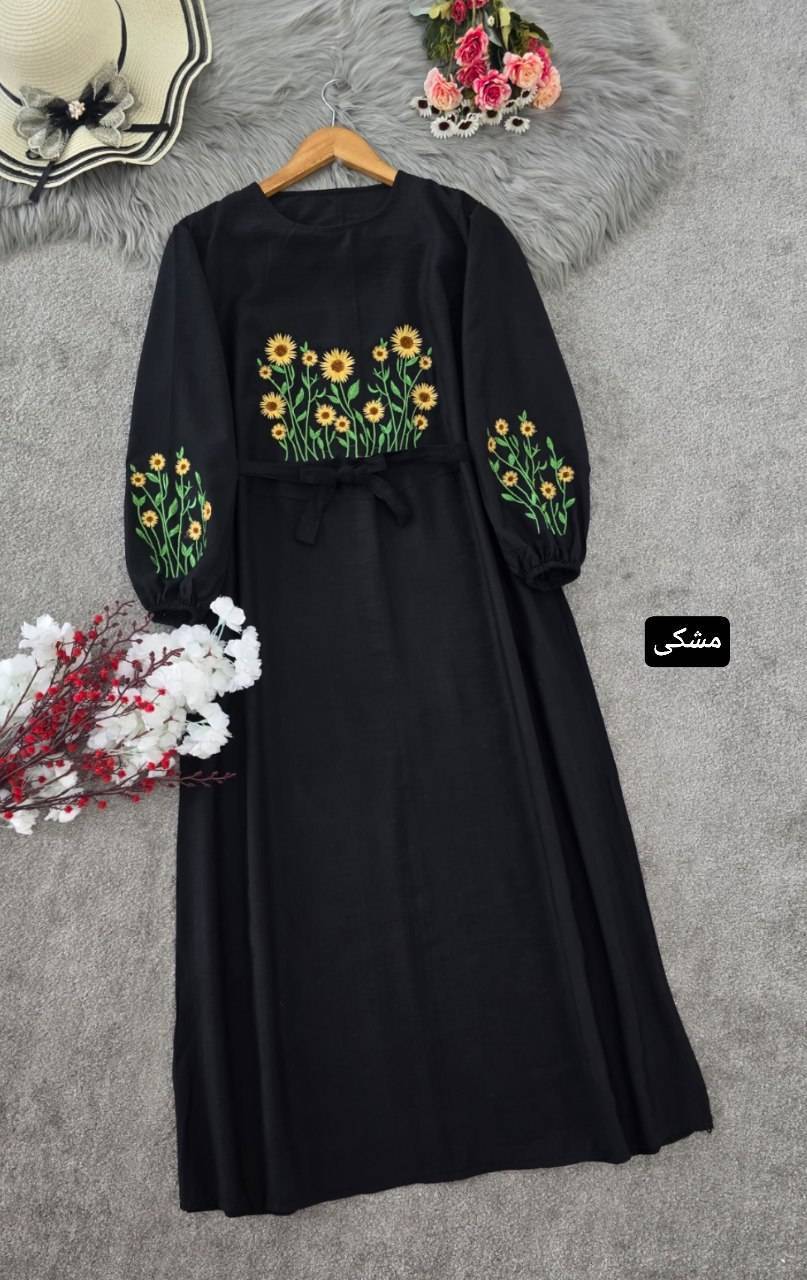 کفتان گلدوزی آروشا جنس بابوس فری سایز 40 تا 50