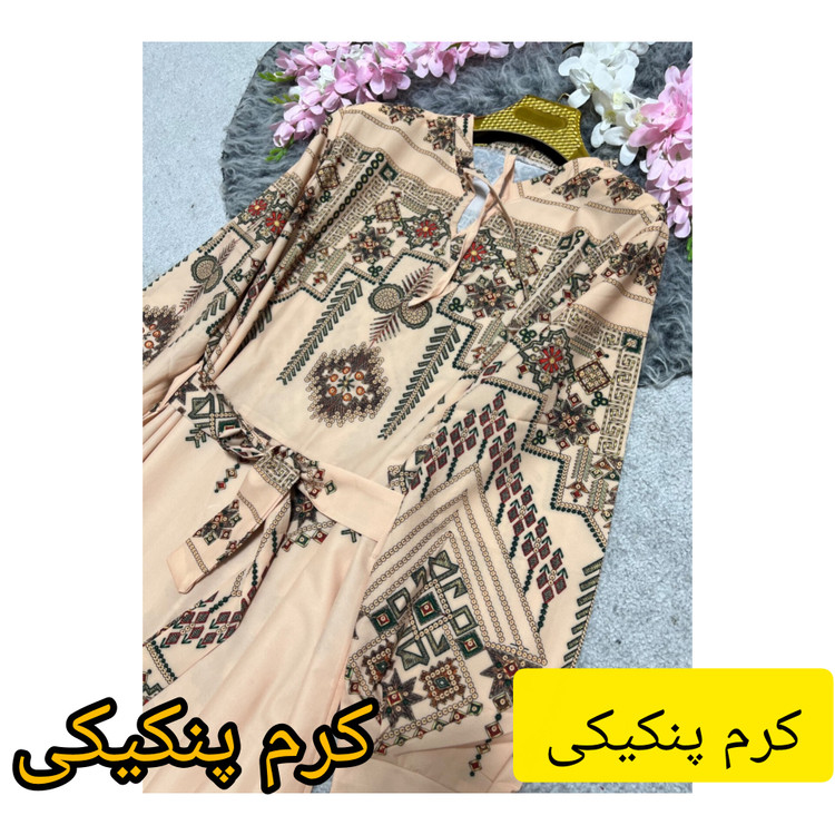 پیراهن سنتی ساحلی نسیم جنس فلور فری سایز 38 تا 46