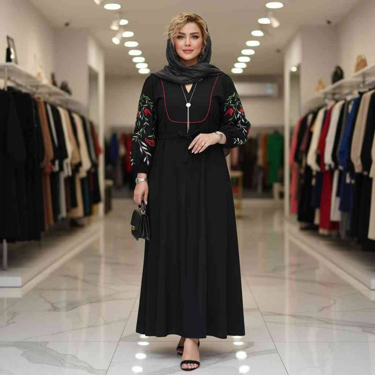 کفتان گلدوزی نازگل جنس بابوس فری سایز 38 تا 50