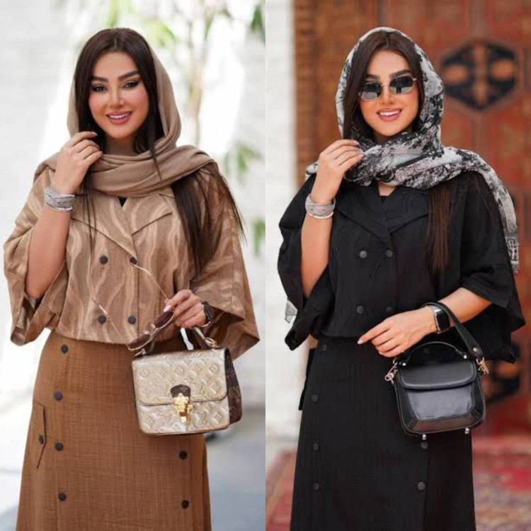 ست شومیز و دامن مادام جنس ژاکارد و شانتون فری سایز 38 تا 46