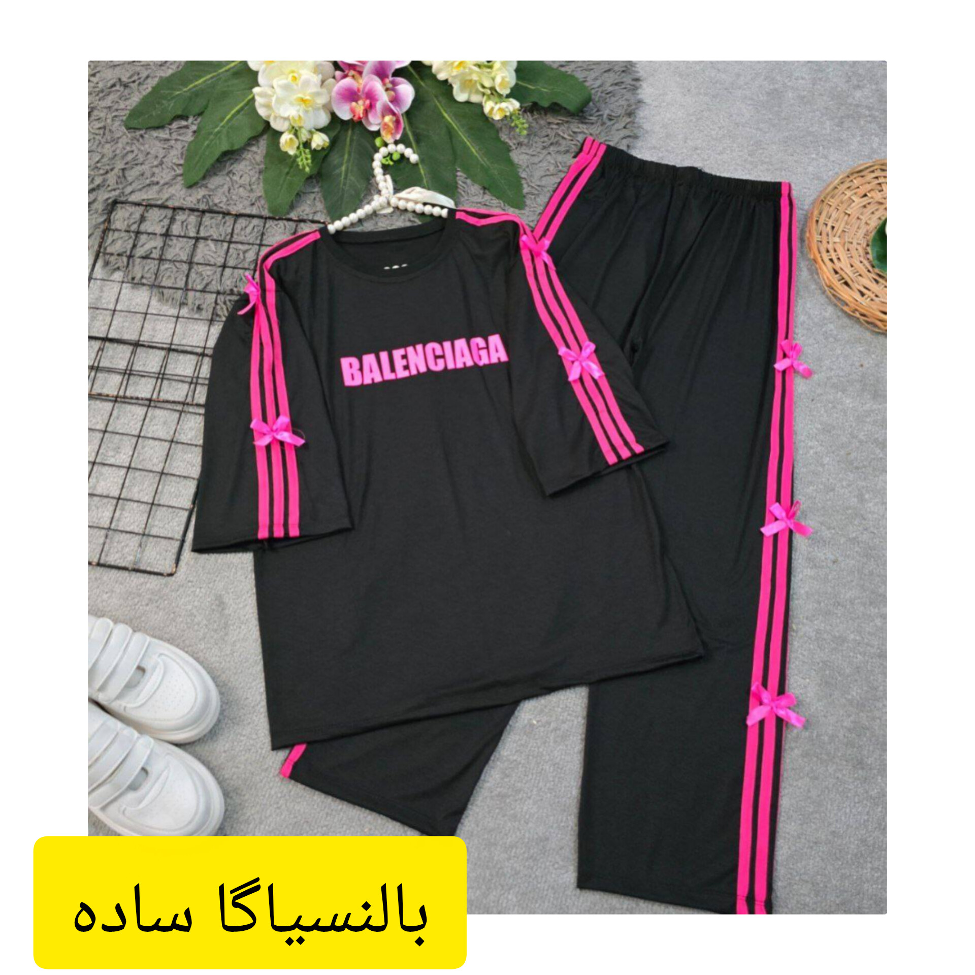 ست تیشرت و شلوار پاتریک جنس اسپان پنبه فری سایز38تا 48