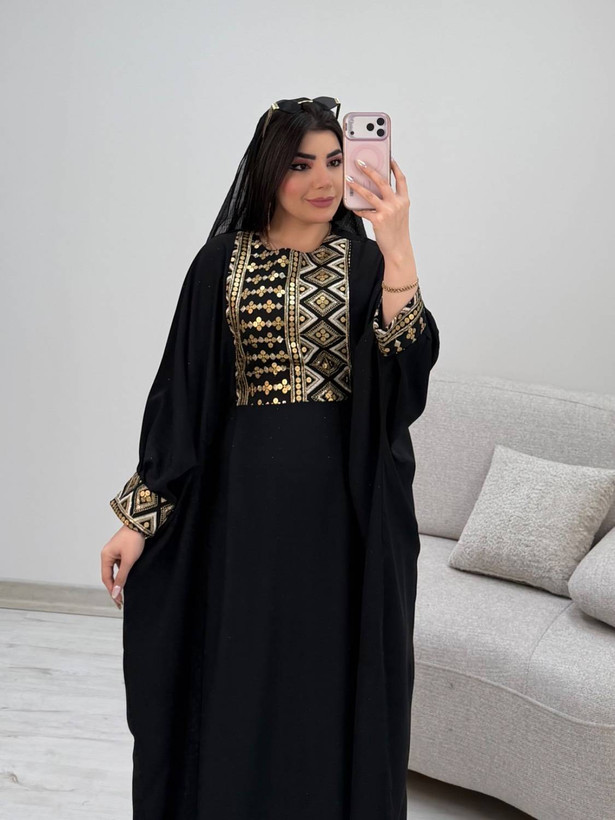 کفتان محرمی مانا جنس الیزه نگین کوبی فری سایز۳۸ تا ۵۰