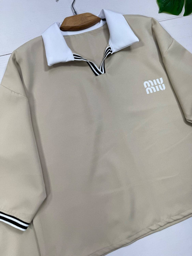 ست تیشرت و شلوار Miu Miu جنس مازراتی فری سایز 38 تا 46
