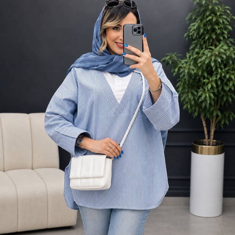 تونیک مانتویی نیکیتا جنس تترون نخ اعلا فری سایز 38 تا 50