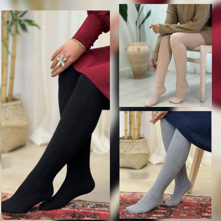 جوراب شلواری بافت penti جنس بافت طرح گندم فری سایز از 36 تا 44و 46